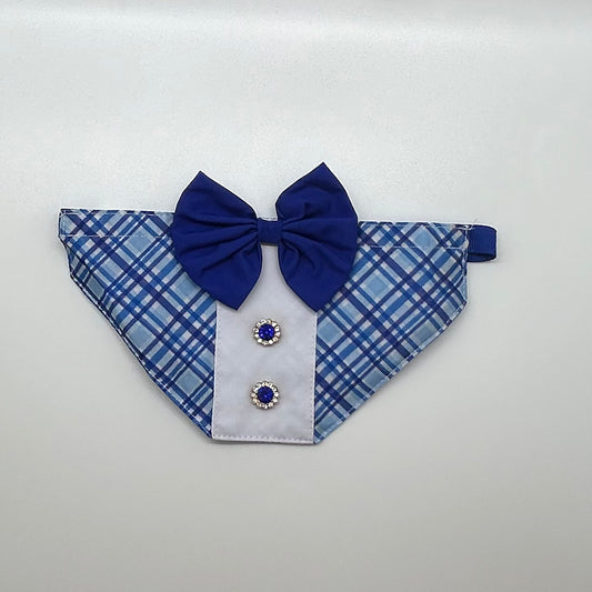 Boy Bib Blue Plaid