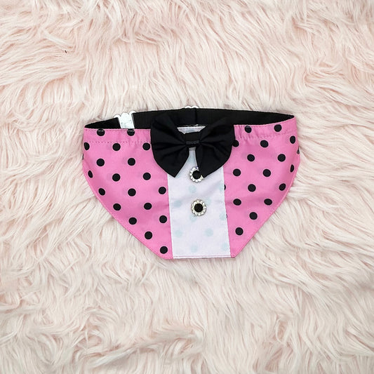 Boy Bib Pink Dots