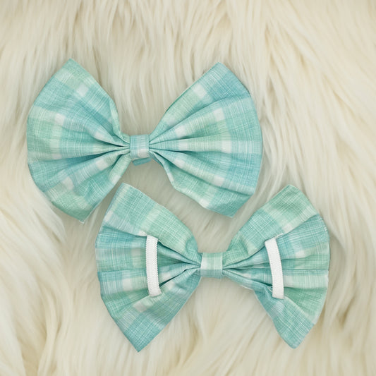 Collar Bow-Pastel Plaid 6 Pack