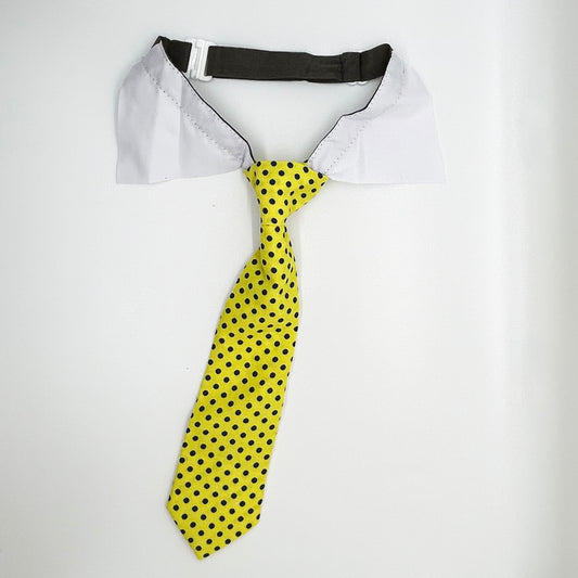 Shirt Collar Tie Yellow Dots